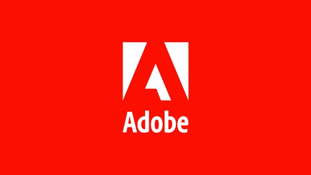 Logo d'Adobe, un A blanc stylisé sur fond rouge, symbole de l'entreprise de logiciels.