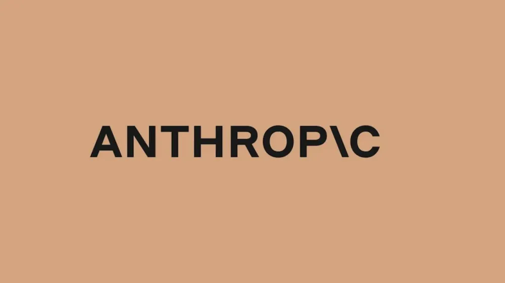 Logo d'Anthropic sur fond beige.