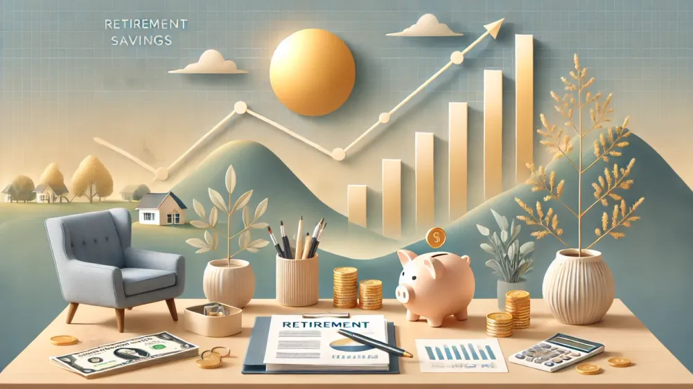 Image illustrative de l'épargne retraite et des investissements, avec un accent sur la planification financière pour l'avenir.
