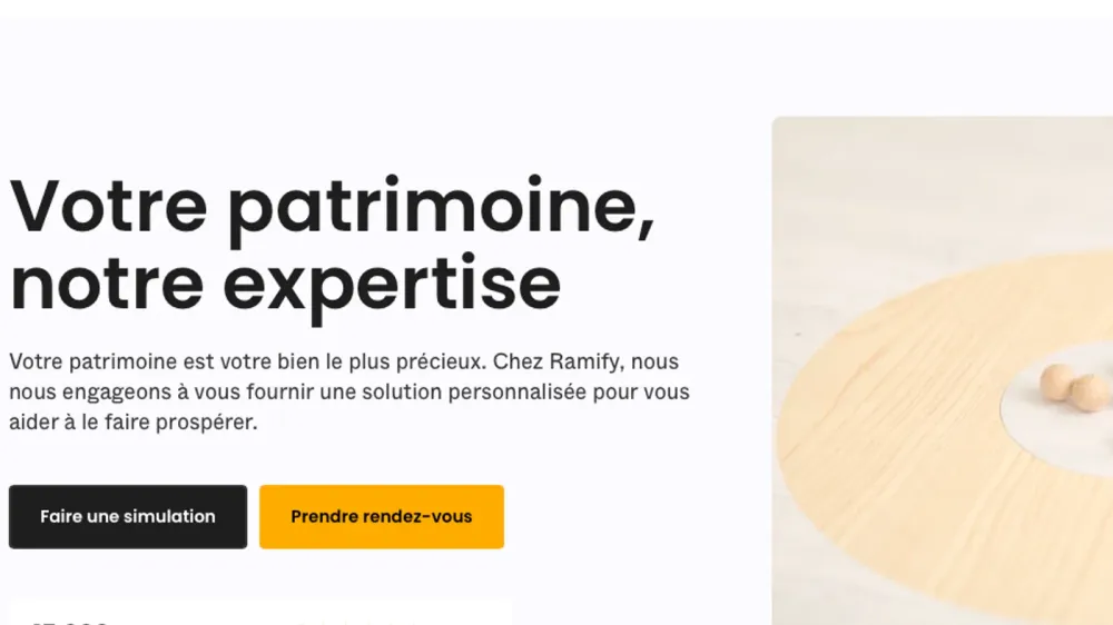 Page d'accueil du site web de Ramify