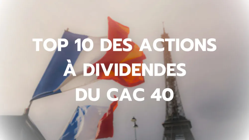 Drapeaux français flottant devant la Tour Eiffel, symbolisant les actions du CAC 40.