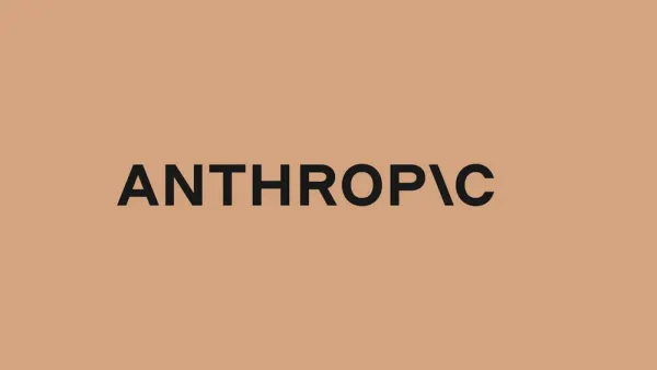 Logo d'Anthropic sur fond beige.