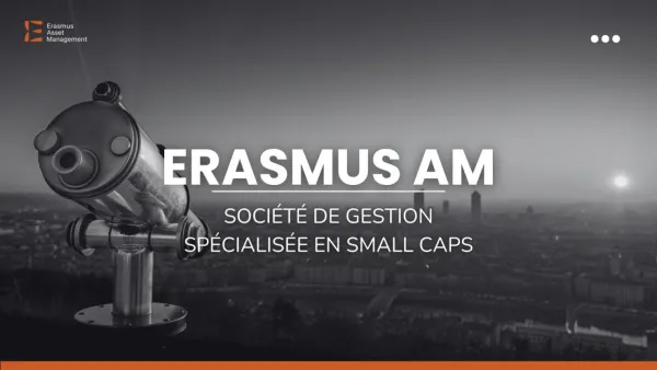 Image de présentation d'Erasmus AM, société de gestion spécialisée en Small Caps, avec une vue panoramique en arrière-plan.