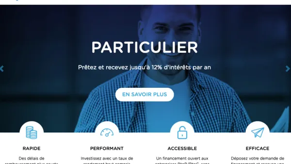 Bienprêter : Plateforme de prêt aux particuliers avec des taux d'intérêt attractifs.
