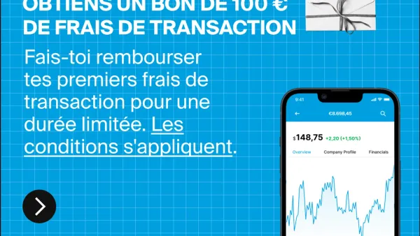 Capture d'écran d'un téléphone portable affichant une application financière avec un graphique boursier et des informations sur les actions.