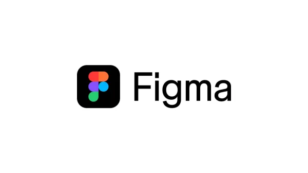 Logo de Figma, un outil de conception d'interface utilisateur collaboratif, avec le nom de la marque à droite.